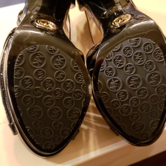 Michael Kors Black Patent Sandals - Picture 2 of 5